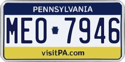 PA license plate MEO7946