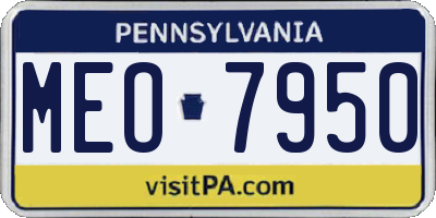 PA license plate MEO7950
