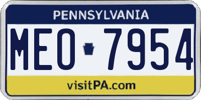 PA license plate MEO7954