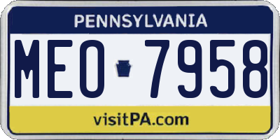 PA license plate MEO7958