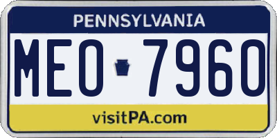 PA license plate MEO7960