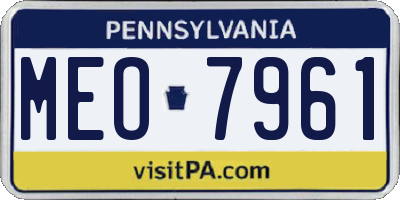 PA license plate MEO7961