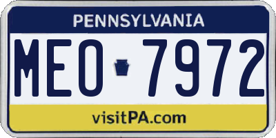PA license plate MEO7972