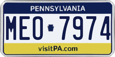 PA license plate MEO7974