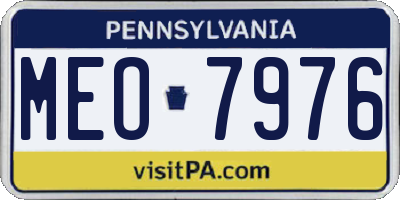 PA license plate MEO7976