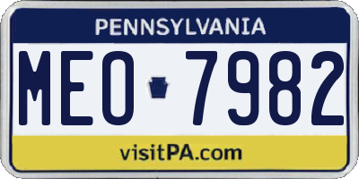 PA license plate MEO7982