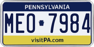 PA license plate MEO7984