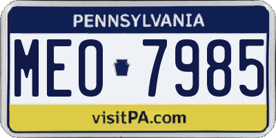 PA license plate MEO7985