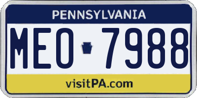 PA license plate MEO7988