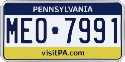 PA license plate MEO7991