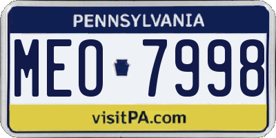 PA license plate MEO7998