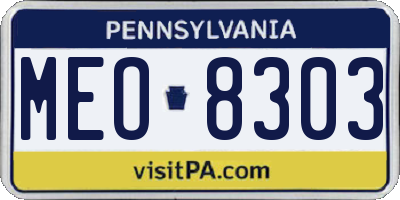 PA license plate MEO8303