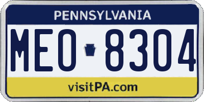 PA license plate MEO8304