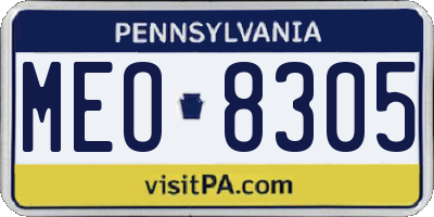 PA license plate MEO8305