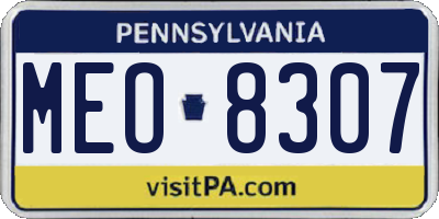 PA license plate MEO8307