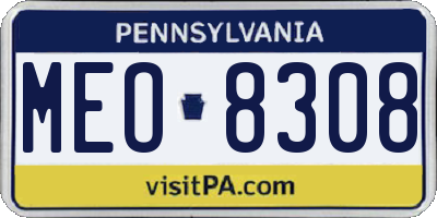 PA license plate MEO8308