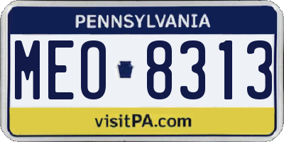 PA license plate MEO8313