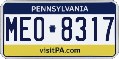 PA license plate MEO8317