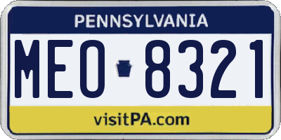 PA license plate MEO8321