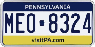 PA license plate MEO8324