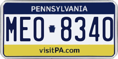 PA license plate MEO8340