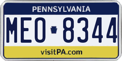 PA license plate MEO8344