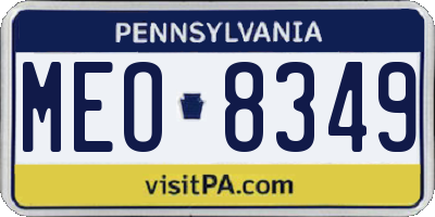 PA license plate MEO8349