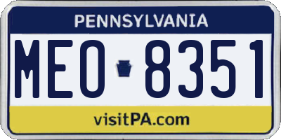 PA license plate MEO8351