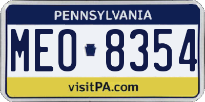 PA license plate MEO8354