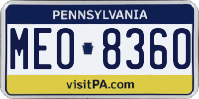 PA license plate MEO8360