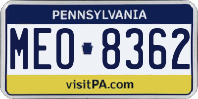 PA license plate MEO8362