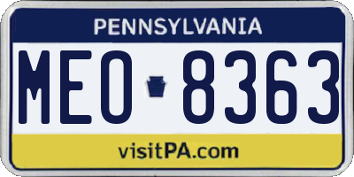 PA license plate MEO8363