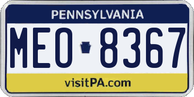 PA license plate MEO8367