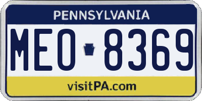 PA license plate MEO8369