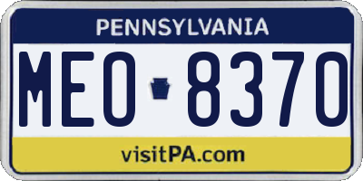 PA license plate MEO8370