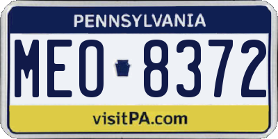 PA license plate MEO8372