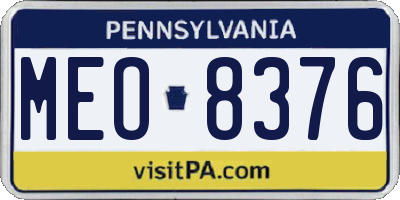 PA license plate MEO8376