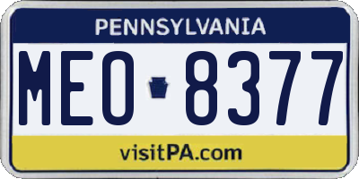 PA license plate MEO8377