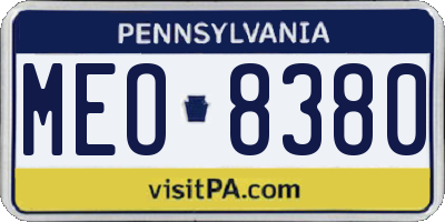 PA license plate MEO8380