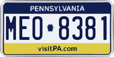 PA license plate MEO8381