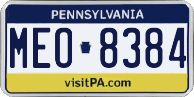 PA license plate MEO8384