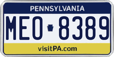 PA license plate MEO8389
