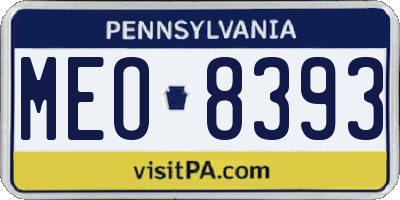 PA license plate MEO8393