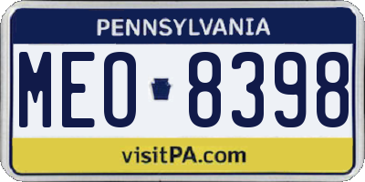 PA license plate MEO8398