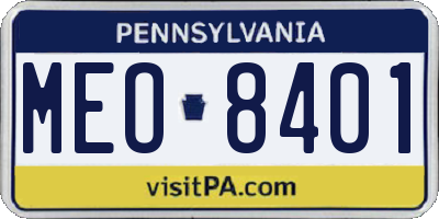 PA license plate MEO8401