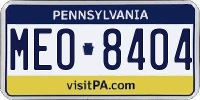 PA license plate MEO8404