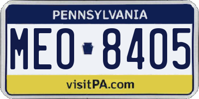 PA license plate MEO8405