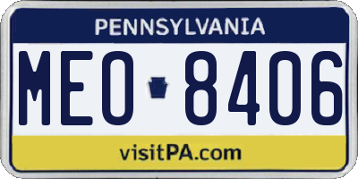 PA license plate MEO8406