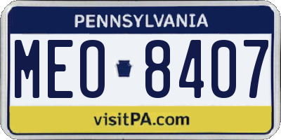 PA license plate MEO8407