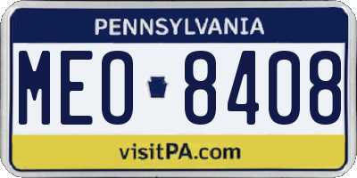 PA license plate MEO8408